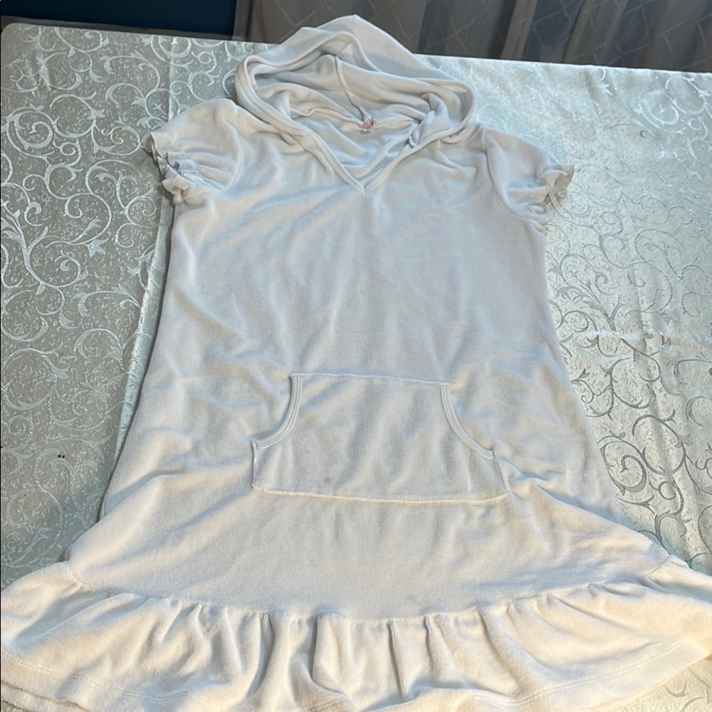 XHILARATION White Hooded Coverup Girls size XL 14/16
